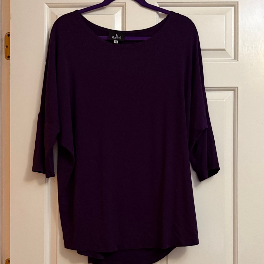 Elegant Women's Long Sleeve Top in Deep Purple